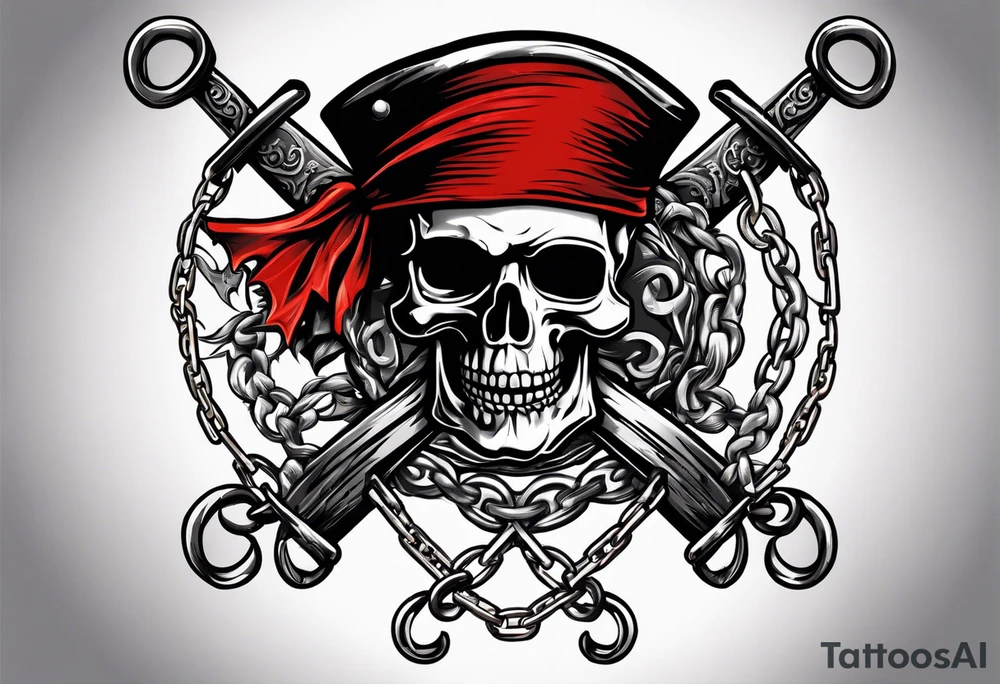Pirate flags with chains tattoo idea