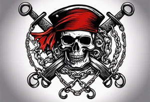 Pirate flags with chains tattoo idea