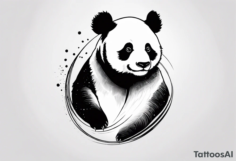 Tattoo minimalista panda con un infinito, sencillo tattoo idea