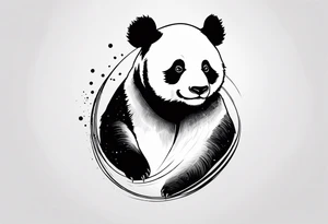 Tattoo minimalista panda con un infinito, sencillo tattoo idea