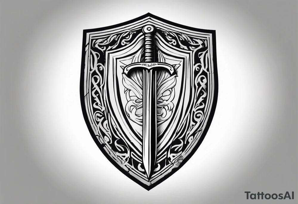 Valhalla shield sword tattoo idea