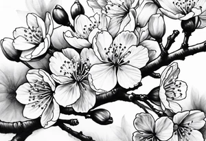 Cherry blossoms and number 7 tattoo idea