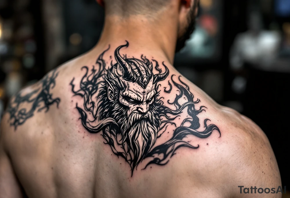 powerful poseidon tattoo idea