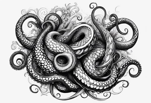 three outstretched tentacle tattoo idea