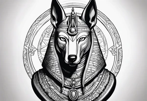 Realistic anubis tattoo idea