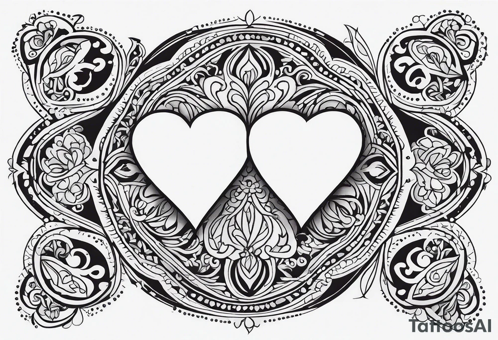 Thin cross, a small heart, the name paisley tattoo idea