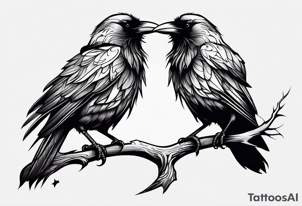 small whimsical raven tattoo idea