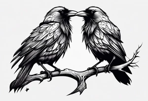 small whimsical raven tattoo idea