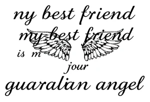 my best friend is my guardian angel with angel wings tattoo idea