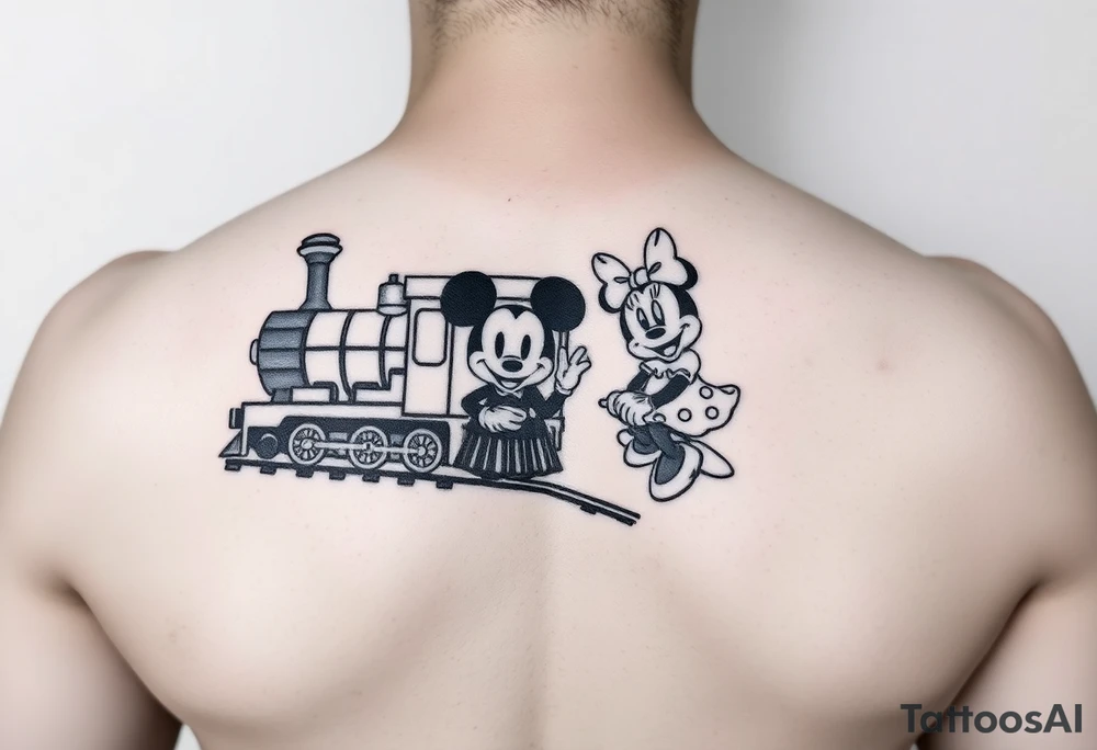 Mickey and Minnie's Runaway Railroad ride tattoo idea