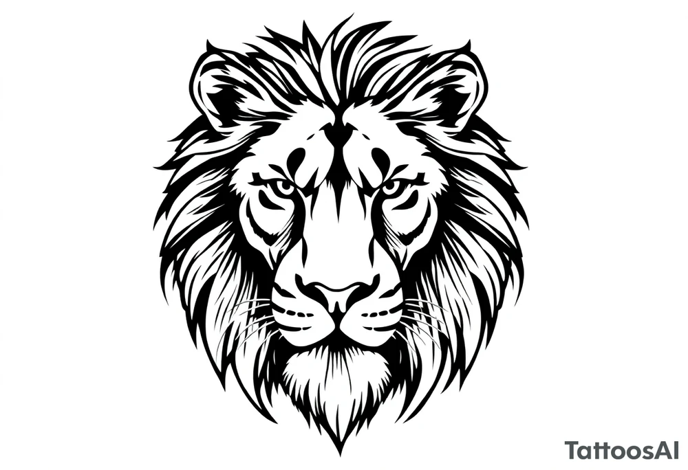 powerful majestic lion, close-up tattoo idea