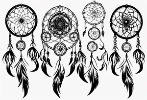 Phoenix dream catcher tail tattoo idea