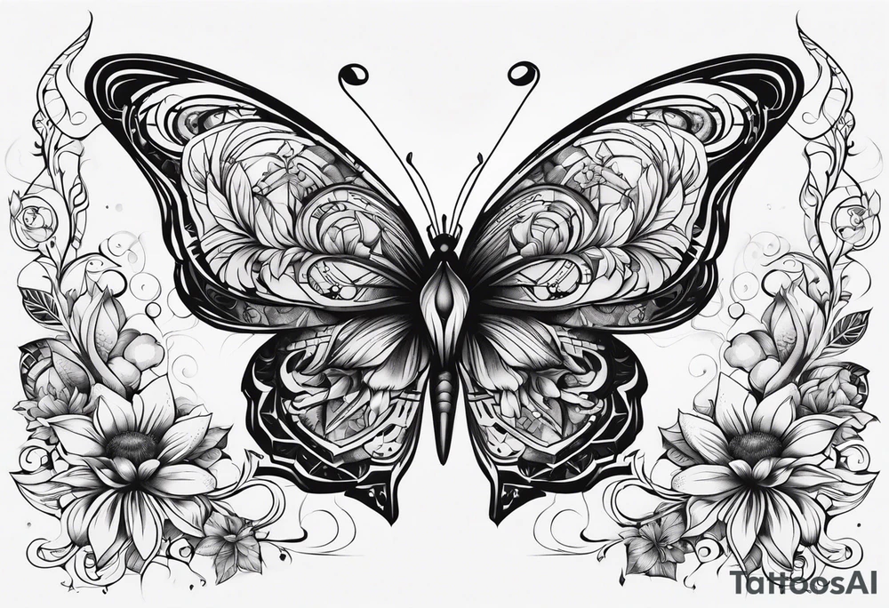 butterfly  TOMORROWLAND life music tattoo idea