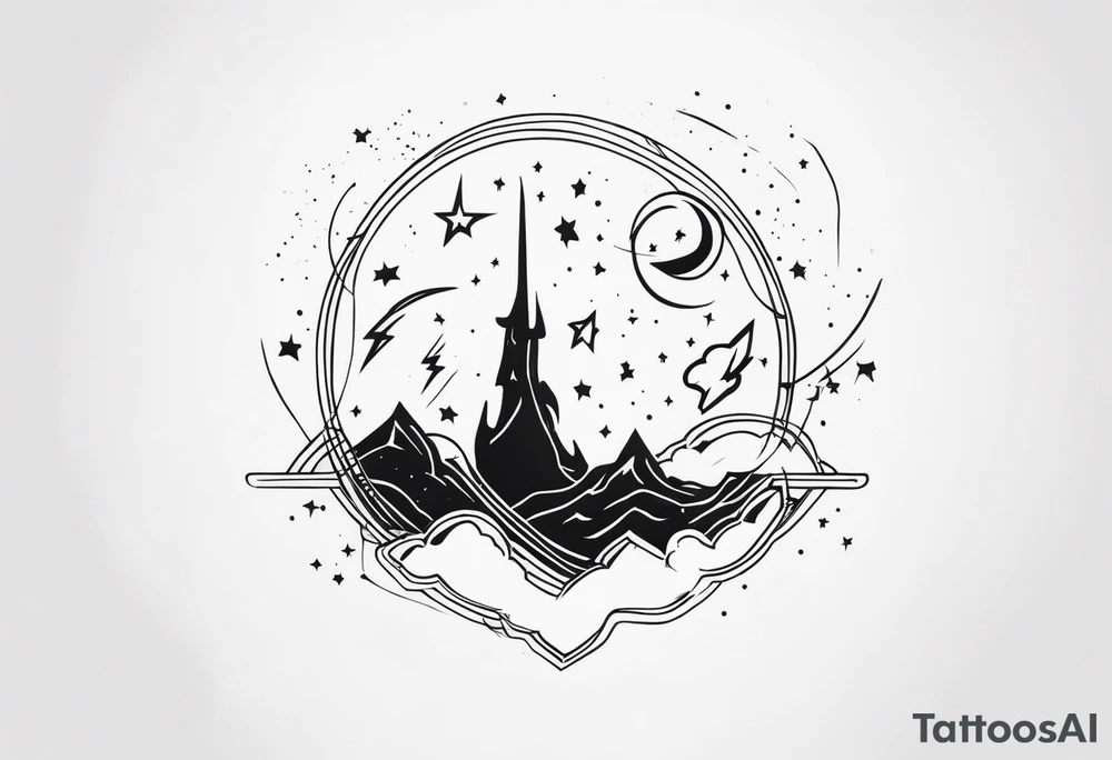 galaxy lightning tattoo idea