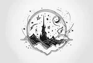 galaxy lightning tattoo idea