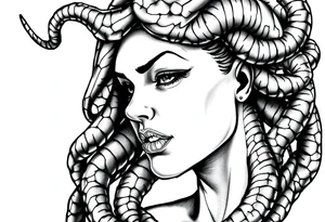 medusa with boobs tattoo idea