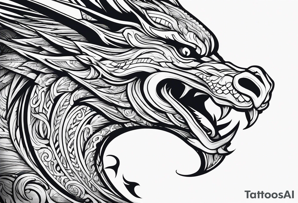 Valhalla sword dragon head tattoo idea