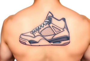 Create a shoe that is like a Jordan 11 and Jordan 4 combined have very similar features tattoo idea