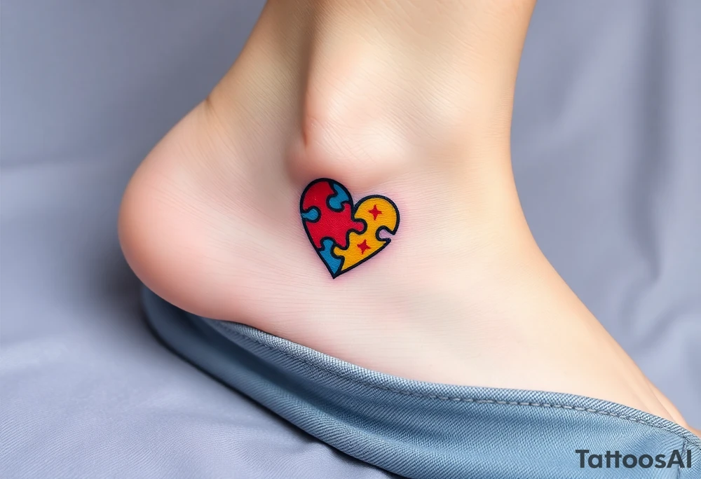 autism heart puzzle shape symbol tattoo idea