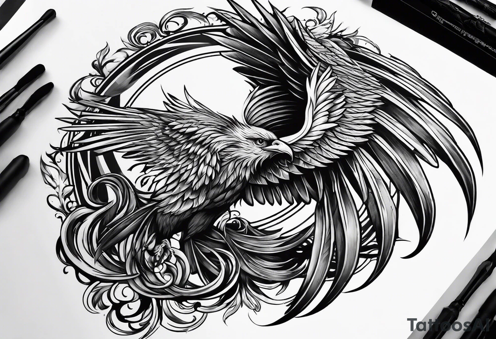 Heavy metal is phoenix being reborn tattoo idea