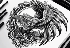 Heavy metal is phoenix being reborn tattoo idea