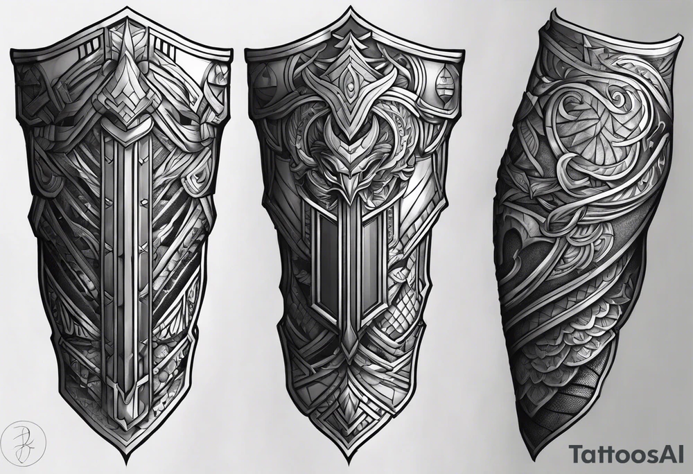 Leg armor men tattoo tattoo idea