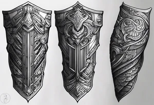 Leg armor men tattoo tattoo idea
