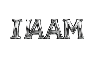 3D chrome letters I A M tattoo idea