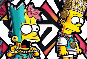 Bart Simpsons rapper tattoo idea