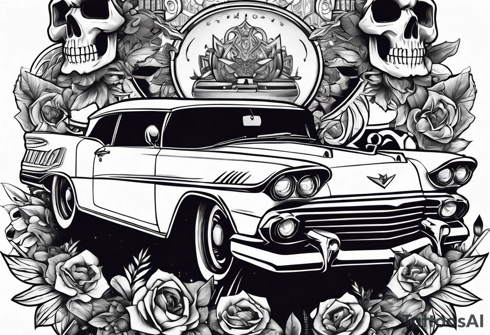 cars, bikes, casinos, gambling, skulls, tattoo idea