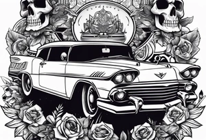 cars, bikes, casinos, gambling, skulls, tattoo idea