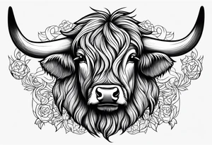 Highland cow biker tattoo idea