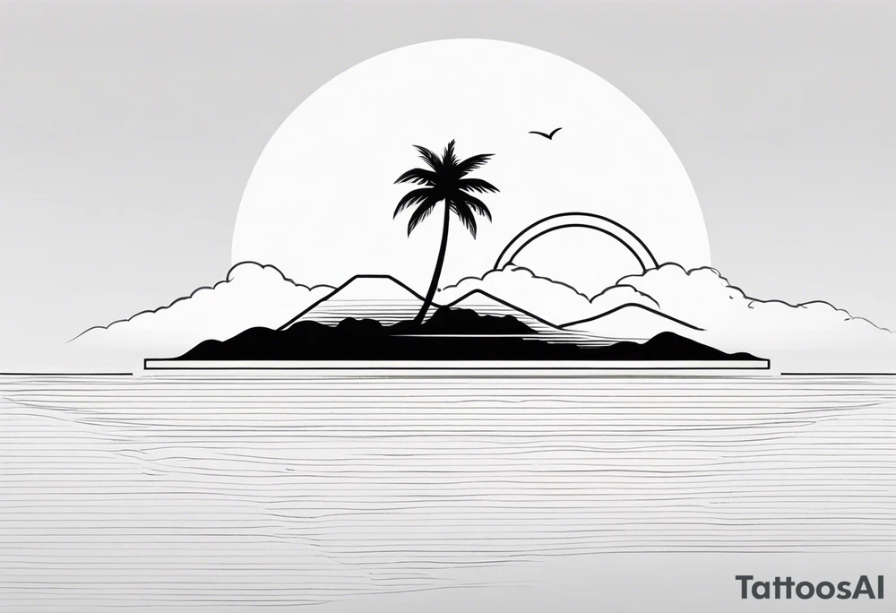 Palm on the beach tattoo idea