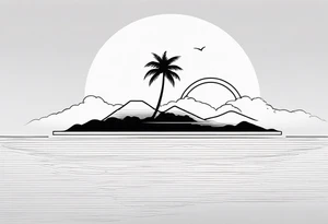 Palm on the beach tattoo idea