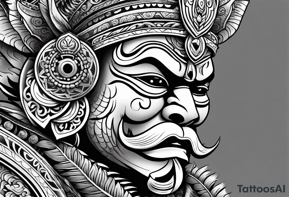 strong barong indonesia tattoo idea