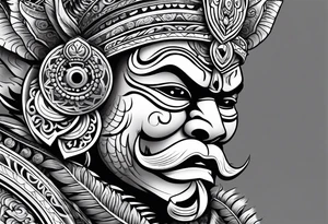 strong barong indonesia tattoo idea