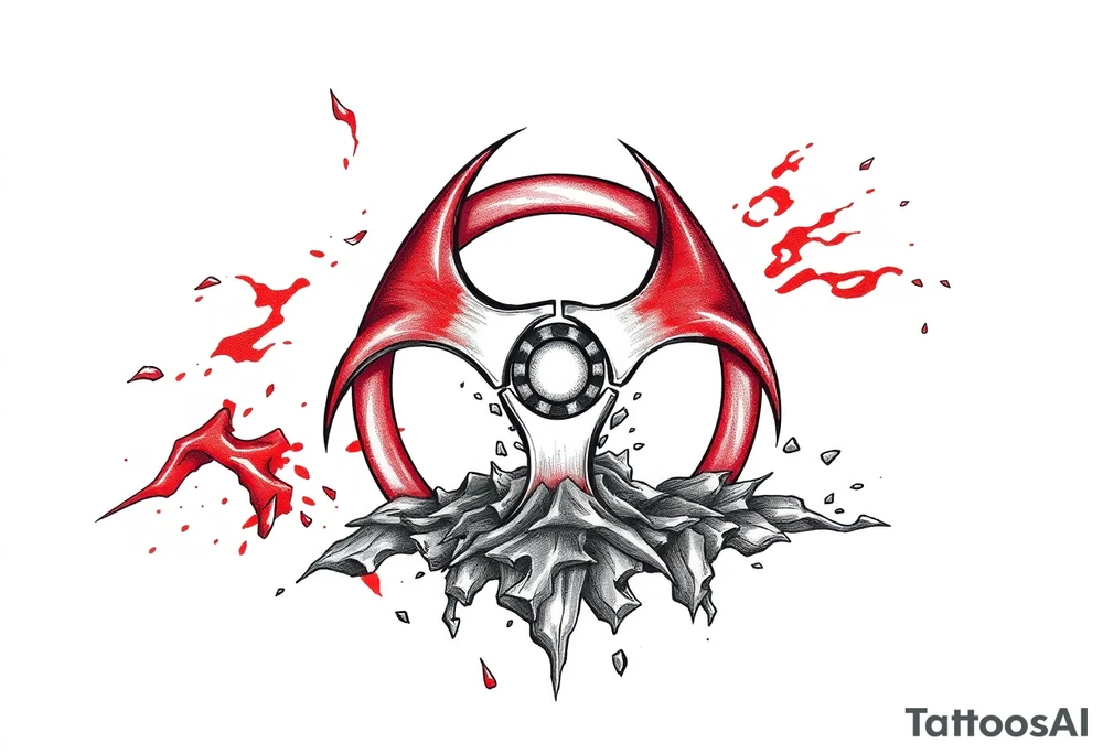 Contagion sign with toxic spill tattoo idea