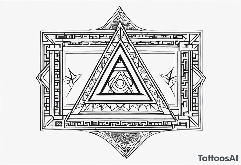 free masonry symbol , rectangle tattoo idea