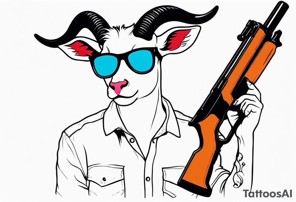 capricorn with sunglasses and a shotgun tattoo idea