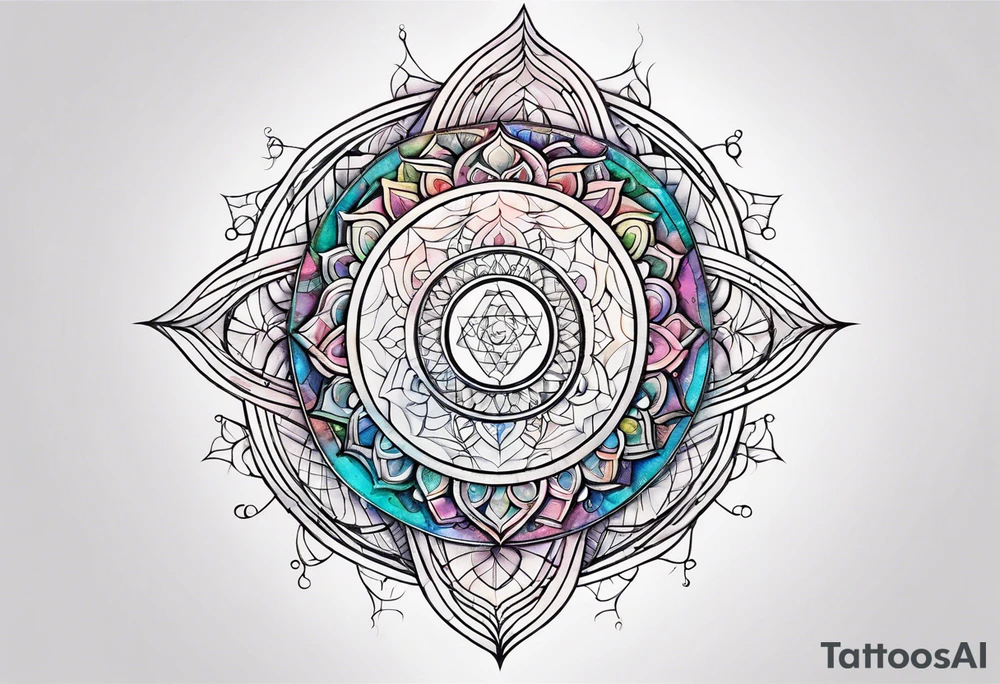 geometric earthly spiritual chakra spiral tattoo idea