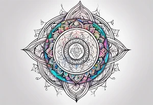 geometric earthly spiritual chakra spiral tattoo idea