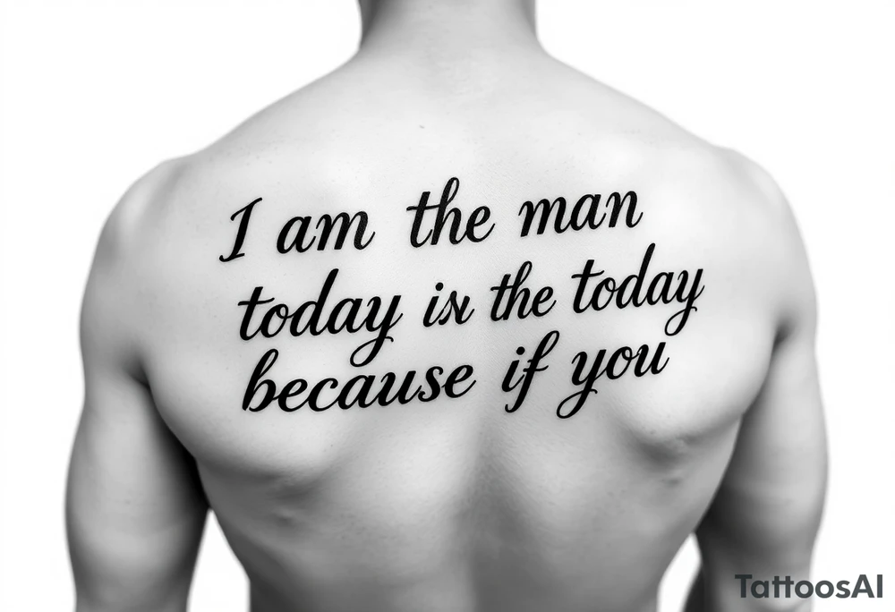 i am the man i am today because of you on the forearm tattoo idea