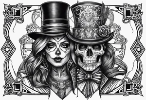 Gothic skeleton circus tattoo idea