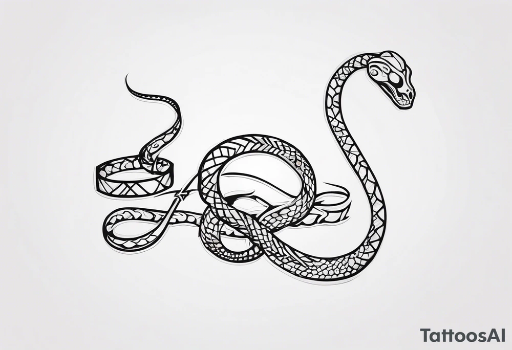 snake skeleton tattoo idea