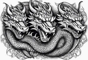 3 dragons are flying tattoo idea