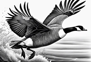 flying canadian goose tattoo idea
