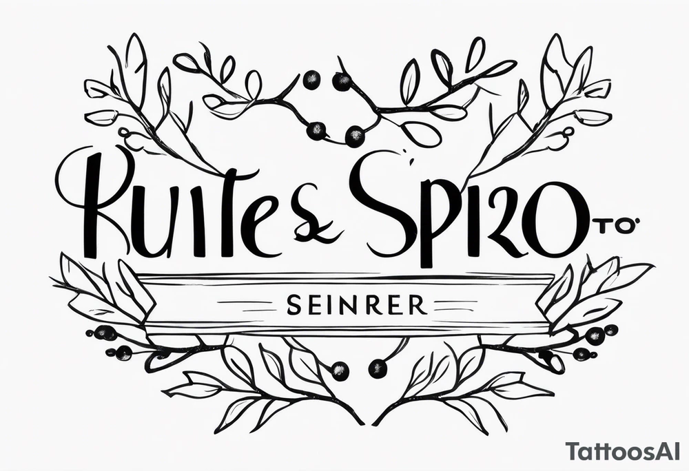 Trois mots « DUM SPIRO SPERO » centré au milieu et traverser par des branches type cerisier tattoo idea