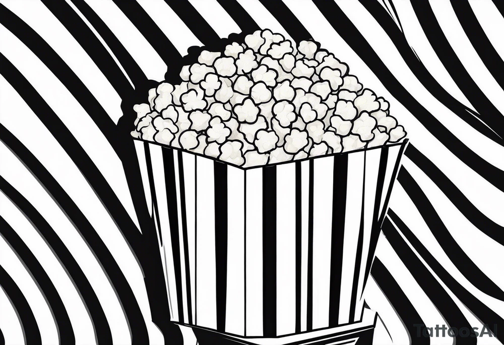 Popcorn box with vertical stripes tattoo idea