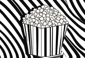 Popcorn box with vertical stripes tattoo idea