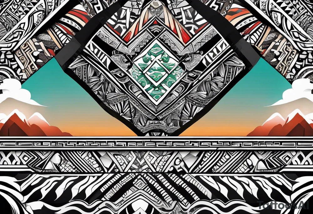 Abstract tribal New Zealand Style. Croatian checker and Northern Ireland giants causeway tattoo idea